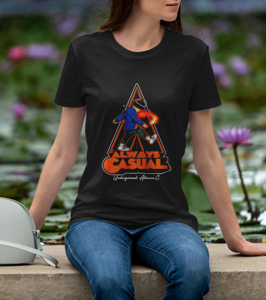 Always Casual Underground Alliance C Youth Flare Fire Backpack Street T-Shirt