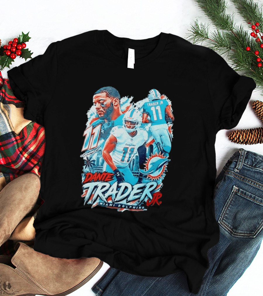 Dante Trader Jr 11 Miami Dolphins Football Player T-Shirt