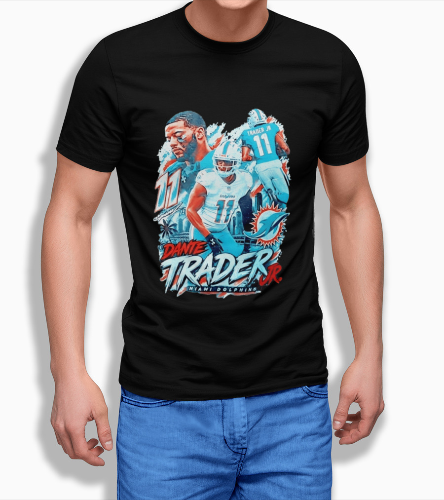 Dante Trader Jr 11 Miami Dolphins Football Player T-Shirt