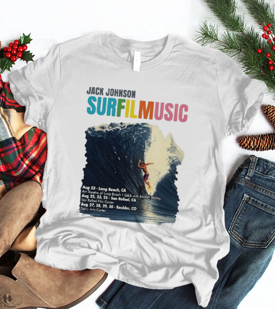 Jack Johnson Surf Film Music Long Beach Art Theatre Aug 23 2026 T-Shirt