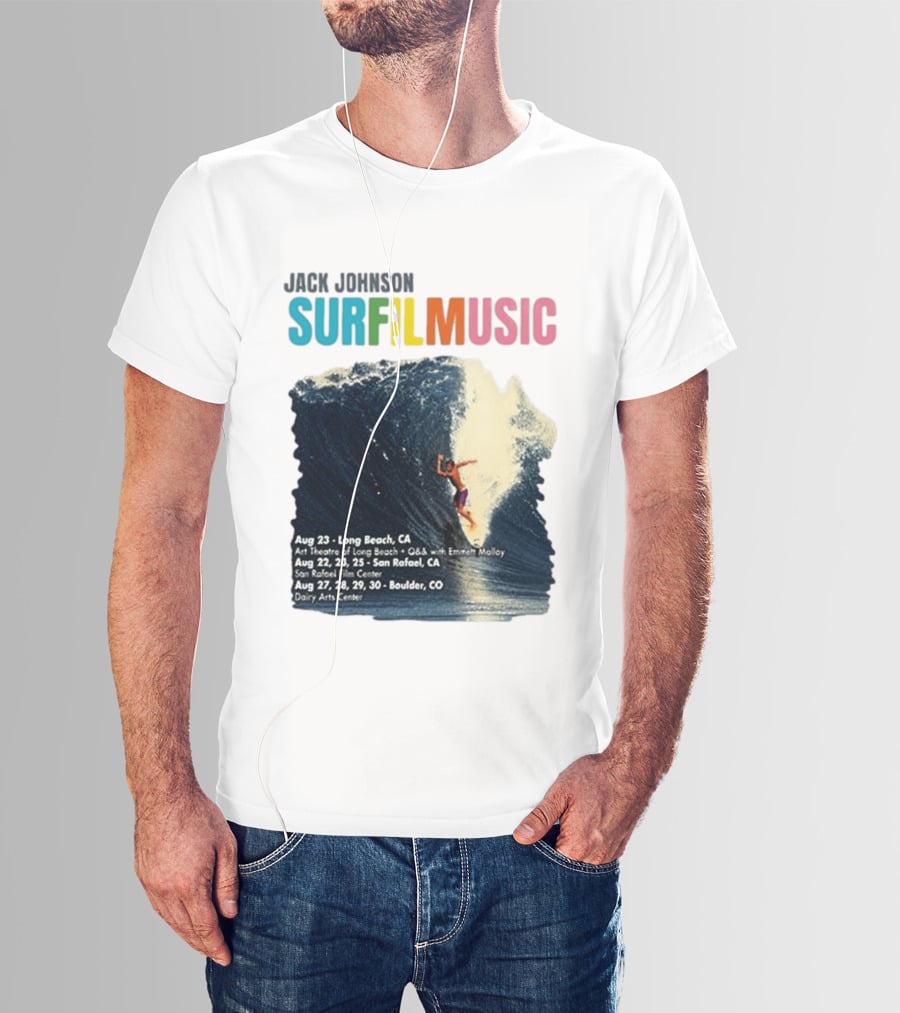 Jack Johnson Surf Film Music Long Beach Art Theatre Aug 23 2026 T-Shirt