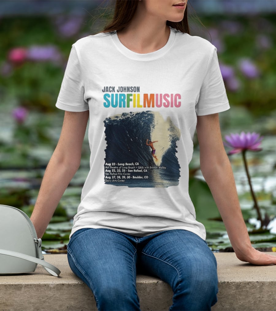 Jack Johnson Surf Film Music Long Beach Art Theatre Aug 23 2026 T-Shirt
