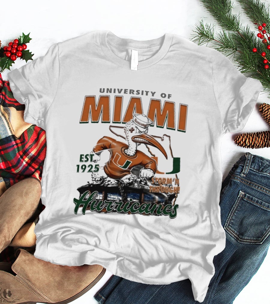 University Of Miami Hurricanes Est 1925 Storm'N Through T-Shirt