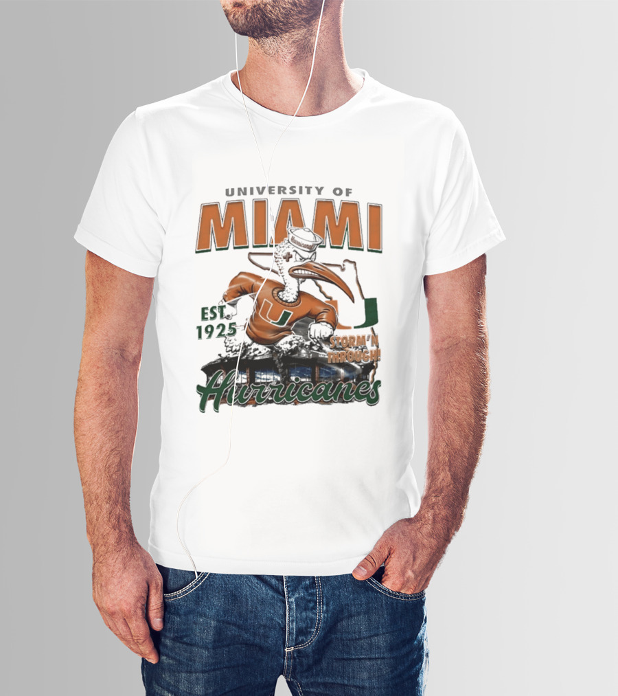 University Of Miami Hurricanes Est 1925 Storm'N Through T-Shirt