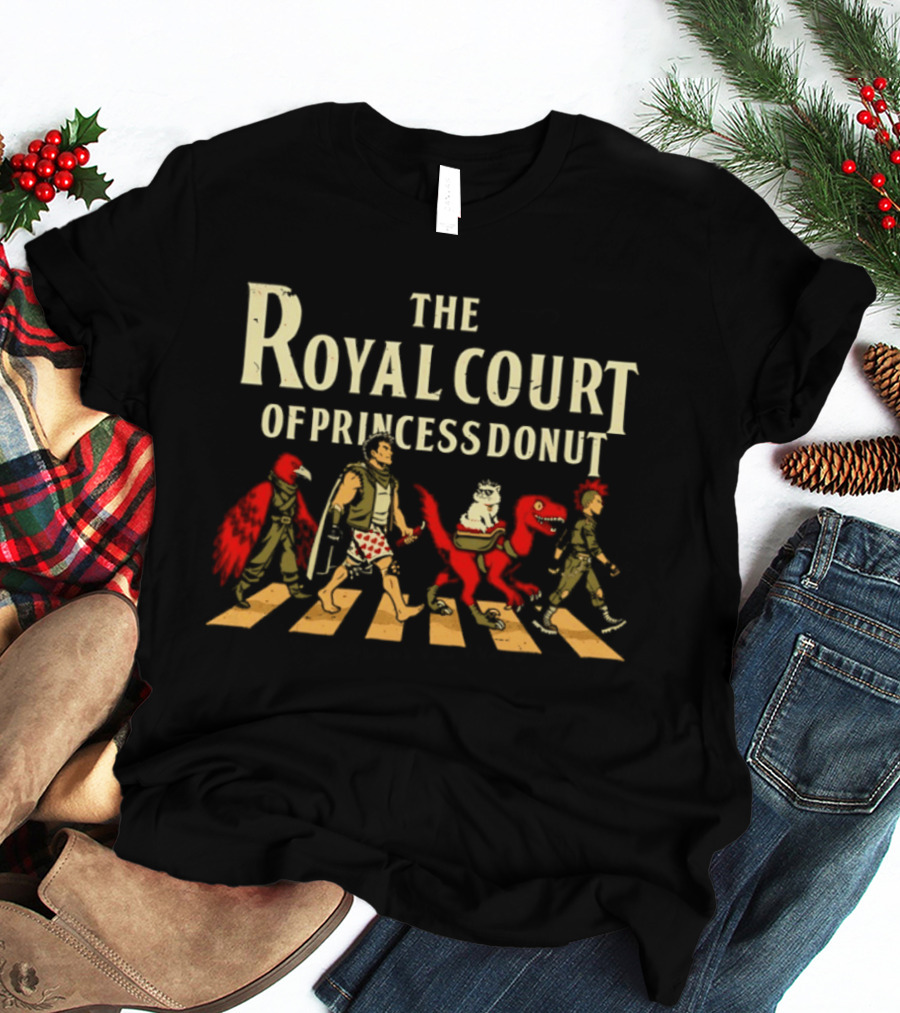 The Royal Court Of Princess Donut Abbey Road Style Walking Medieval Fantasy Characters T-Shirt