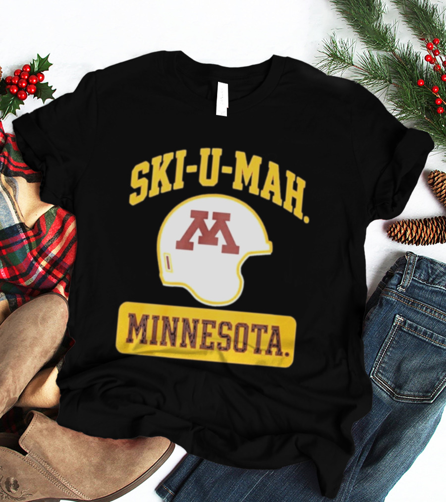 Mills Armbruster Ski U Mah Minnesota Football Helmet T-Shirt