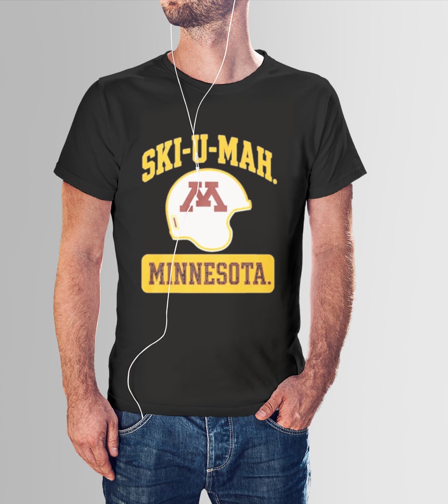 Mills Armbruster Ski U Mah Minnesota Football Helmet T-Shirt