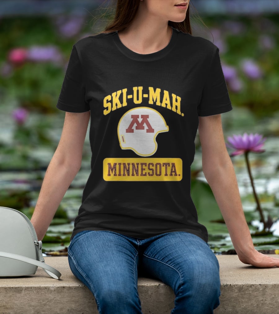 Mills Armbruster Ski U Mah Minnesota Football Helmet T-Shirt