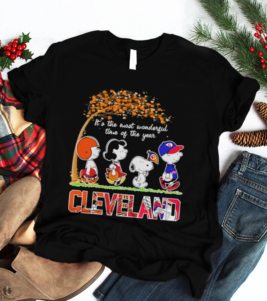 Peanuts Cleveland Sports Most Wonderful Time Of The Year T-Shirt