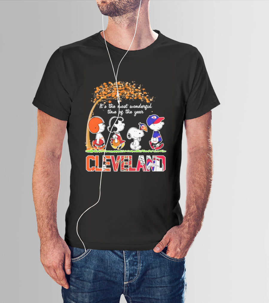 Peanuts Cleveland Sports Most Wonderful Time Of The Year T-Shirt