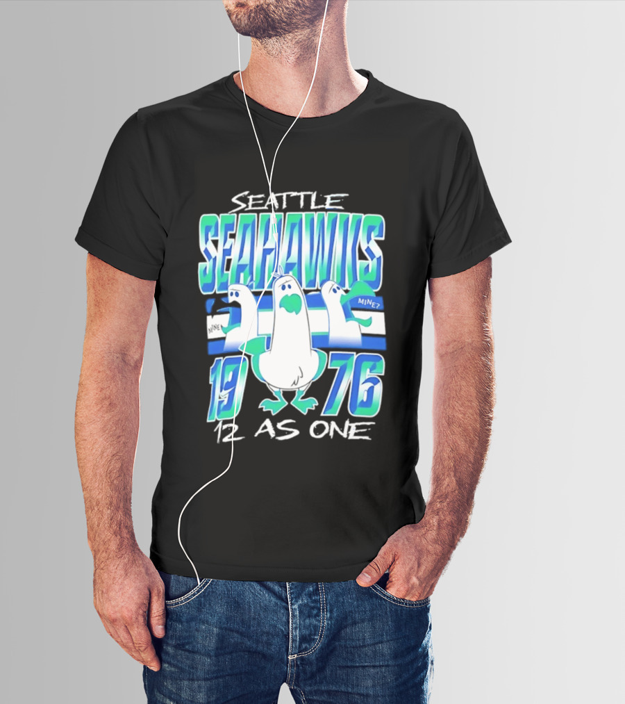 Seattle Seahawks 1976 Seagulls Mine 12 As One T-Shirt