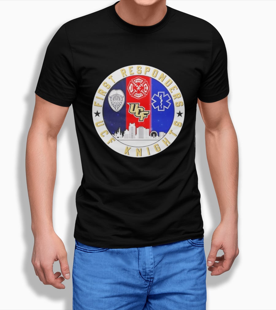 UCF Knights First Responders Orlando Skyline Police Fire EMS T-Shirt