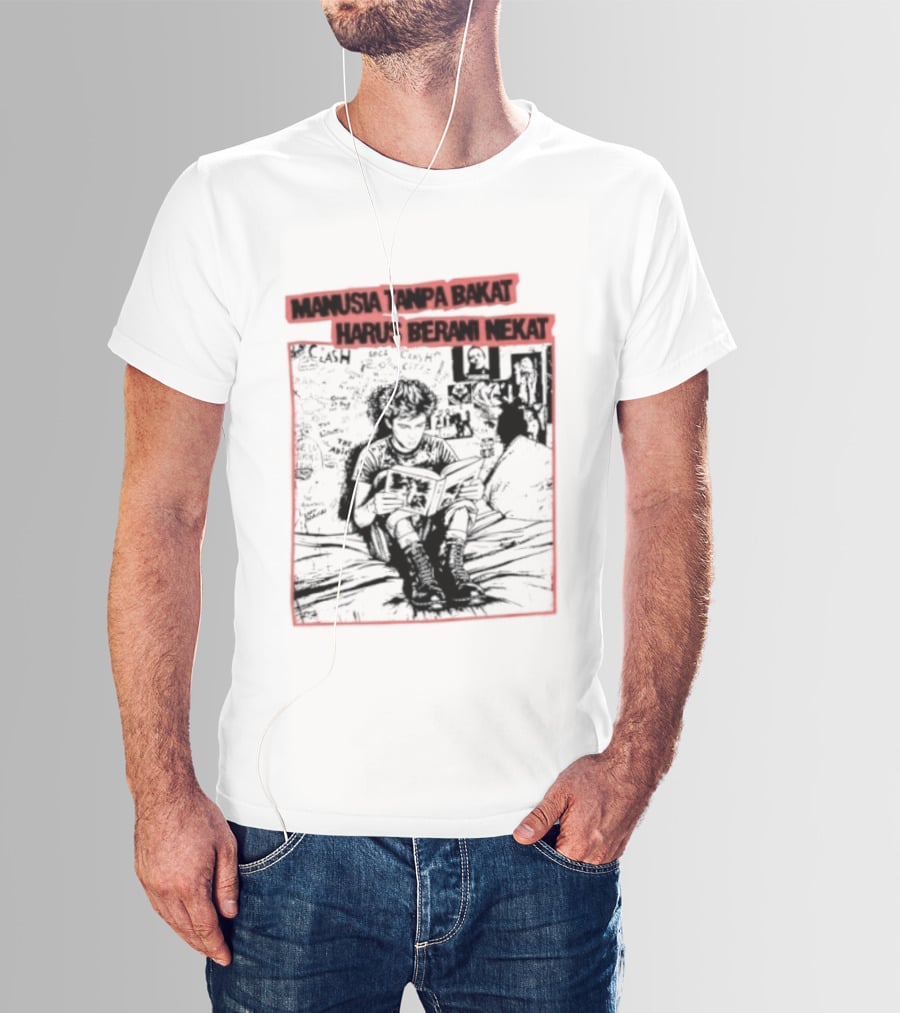 Manusia Tanpa Bakat Harus Berani Nekat Punk Collage T-Shirt