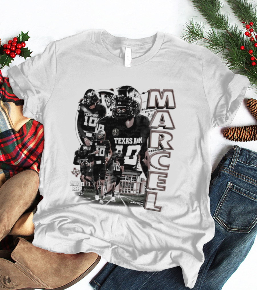Marcel Reed Texas A&M NCAA Football 10 Aggies Player Collage T-Shirt