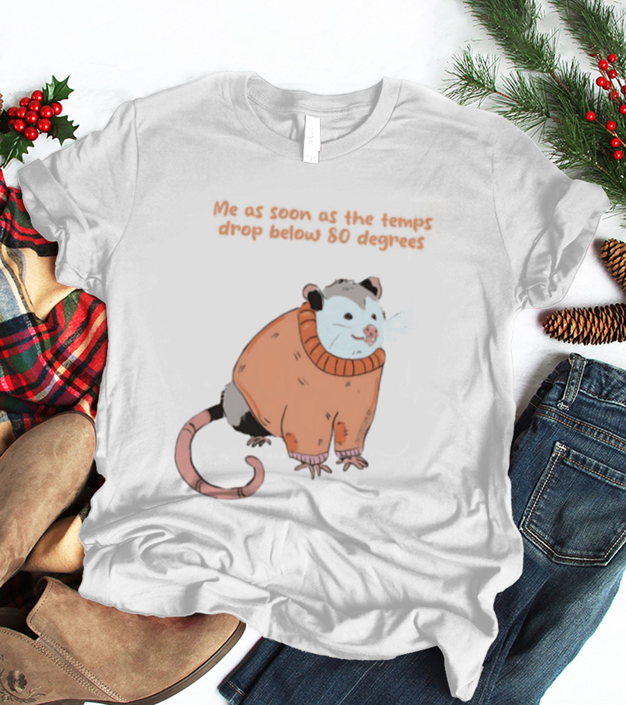 Opossum Cozy Sweater Temps Below 80 Degrees T-Shirt