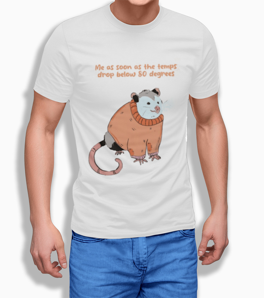 Opossum Cozy Sweater Temps Below 80 Degrees T-Shirt