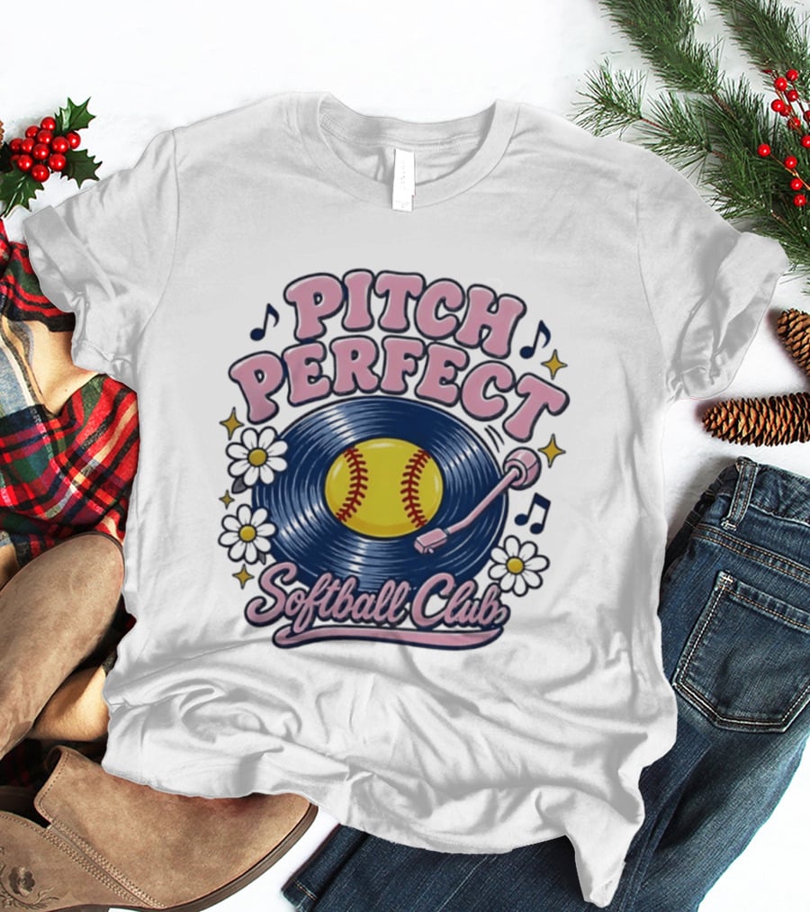 Pitch Perfect Softball Club Vinyl Record T-Shirt