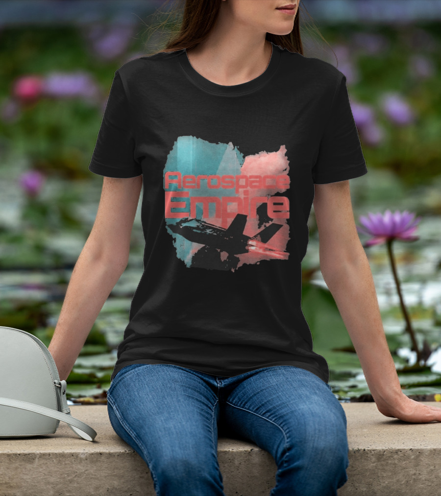 Aerospace Empire Futuristic Jet With Vapor Trails And Vibrant Color Palette T-Shirt
