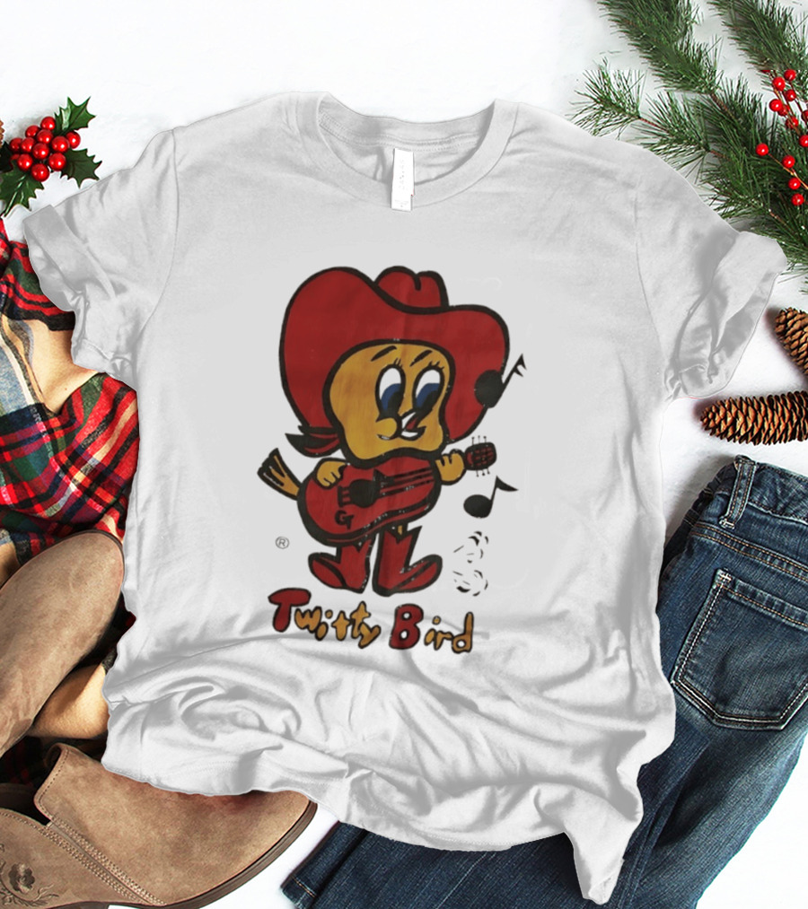 Twitty Bird Cowboy Musician Playing Guitar T-Shirt