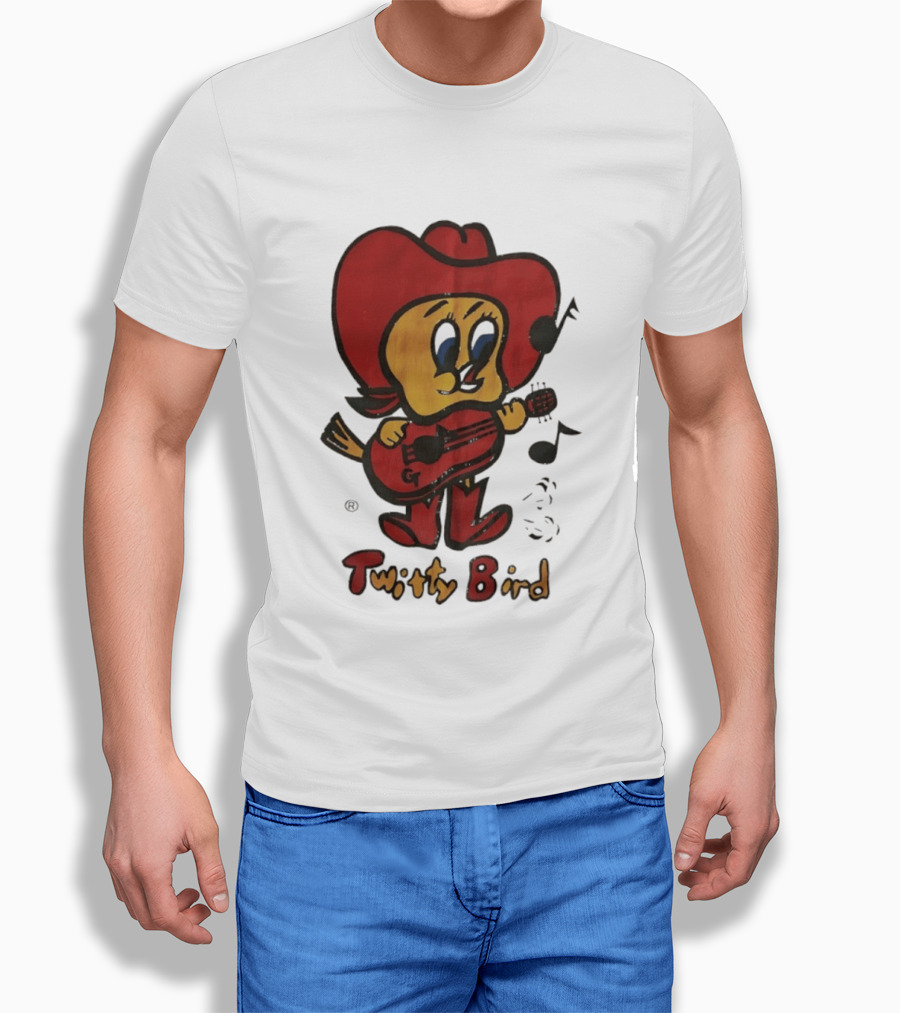 Twitty Bird Cowboy Musician Playing Guitar T-Shirt