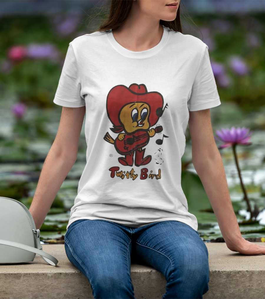 Twitty Bird Cowboy Musician Playing Guitar T-Shirt