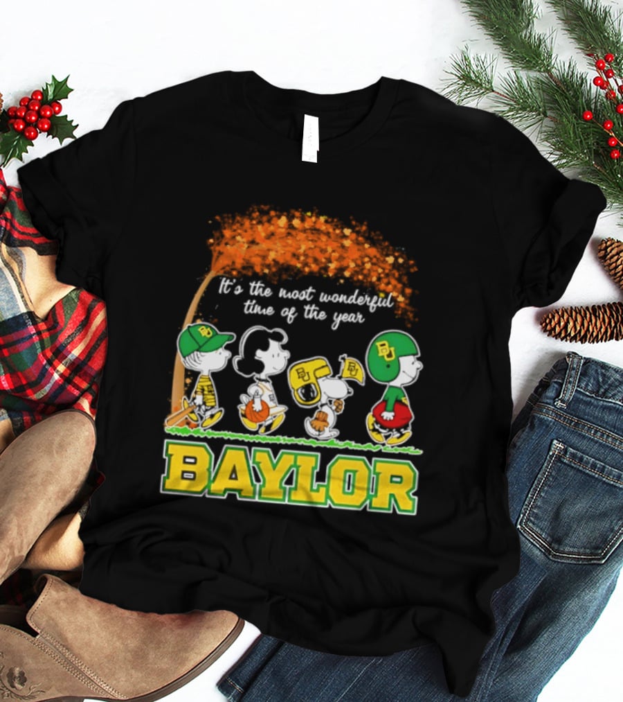 Baylor Bears Peanuts It's The Most Wonderful Time Of The Year Halloween 2026 Charlie Brown Snoopy Woodstock T-Shirt
