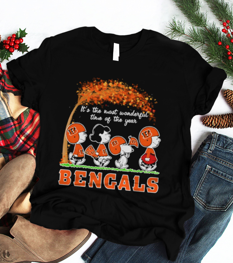 Cincinnati Bengals Peanuts It's The Most Wonderful Time Of The Year Halloween 2026 T-Shirt