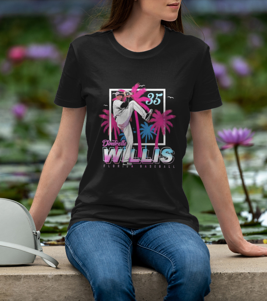 Dontrelle Willis 35 Florida Baseball Palm Trees T-Shirt