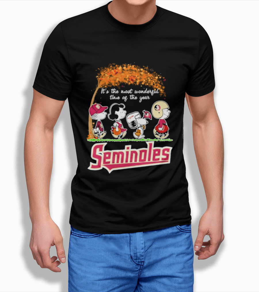 Florida State Seminoles Peanuts Halloween 2026 It's The Most Wonderful Time Of The Year T-Shirt