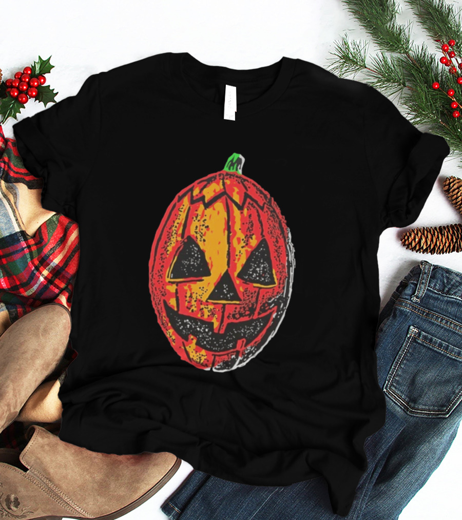 Halloween Trio Pumpkin Jack O' Lantern Black And Orange T-Shirt