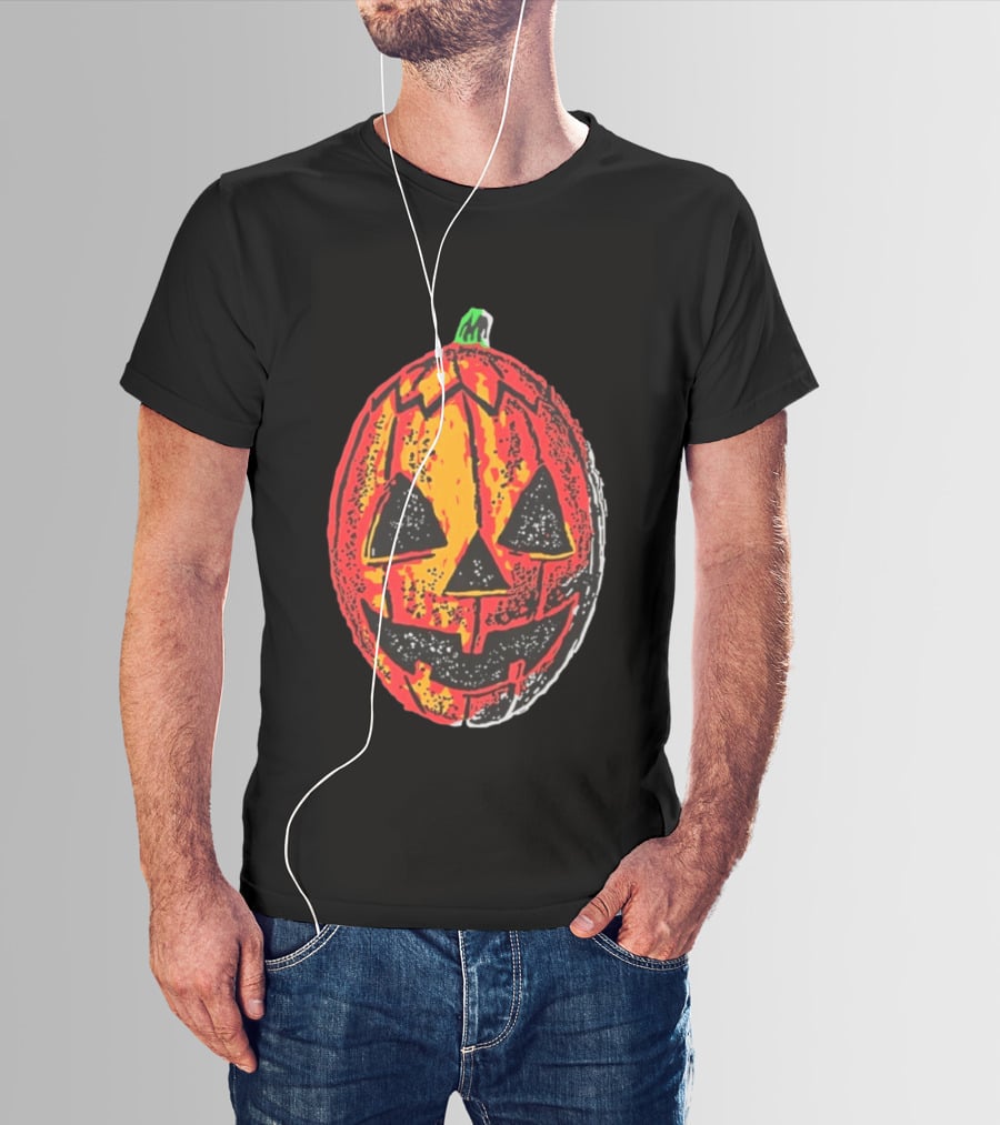 Halloween Trio Pumpkin Jack O' Lantern Black And Orange T-Shirt