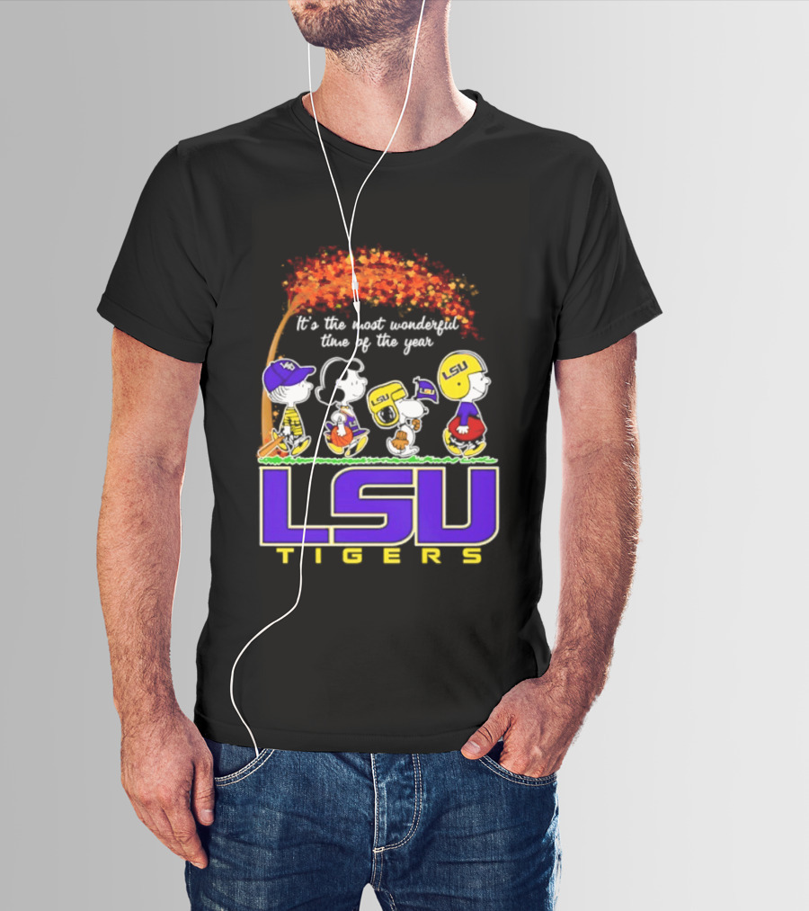 LSU Tigers Peanuts It's The Most Wonderful Time Of The Year Halloween 2026 T-Shirt