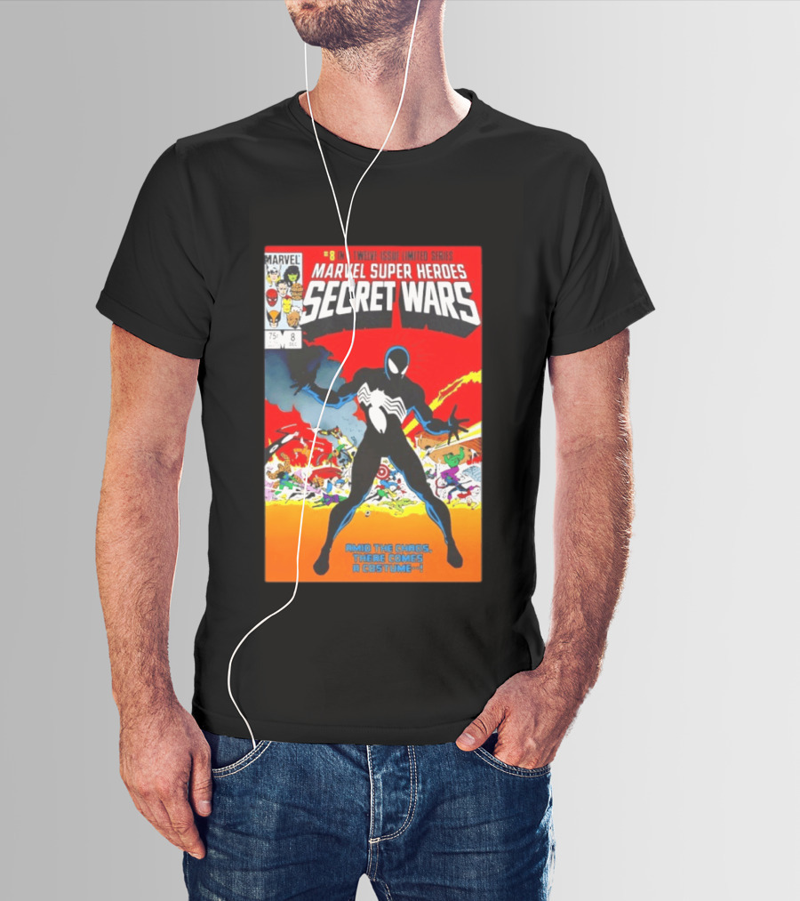 Marvel Super Heroes Secret Wars Number 8 Black Costume Amid The Chaos There Comes A Costume T-Shirt