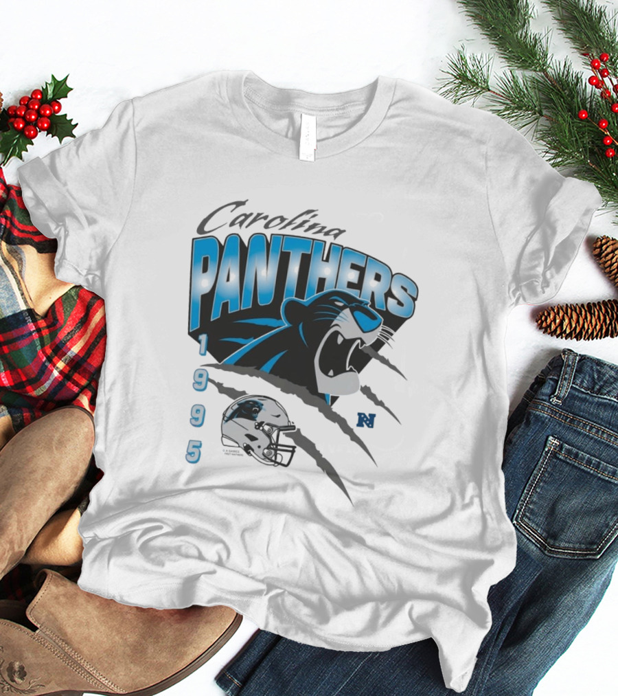 Carolina Panthers 1995 Bagheera Helmet NFL Inaugural Season T-Shirt