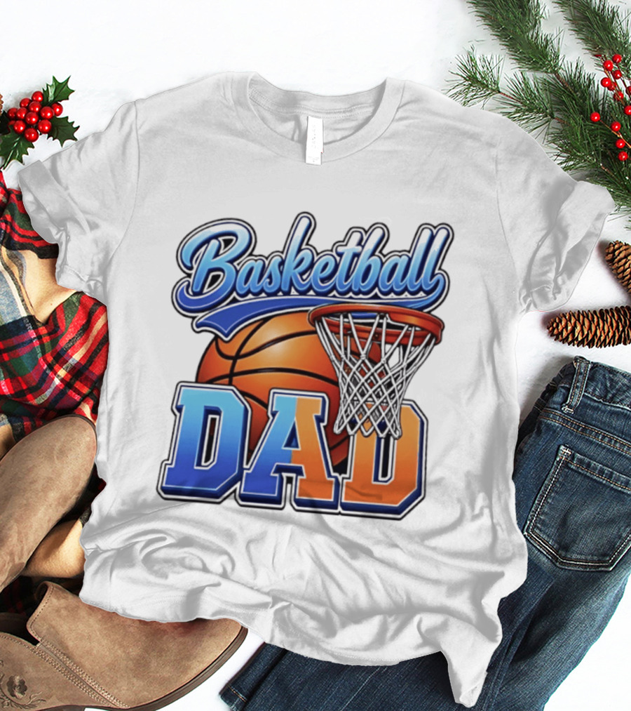 Basketball Dad Father Hoops Sports Fan Basketball Gift Dad T-Shirt