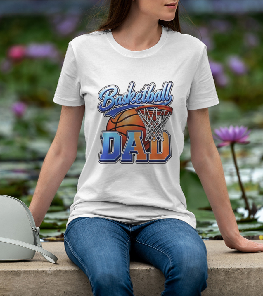 Basketball Dad Father Hoops Sports Fan Basketball Gift Dad T-Shirt