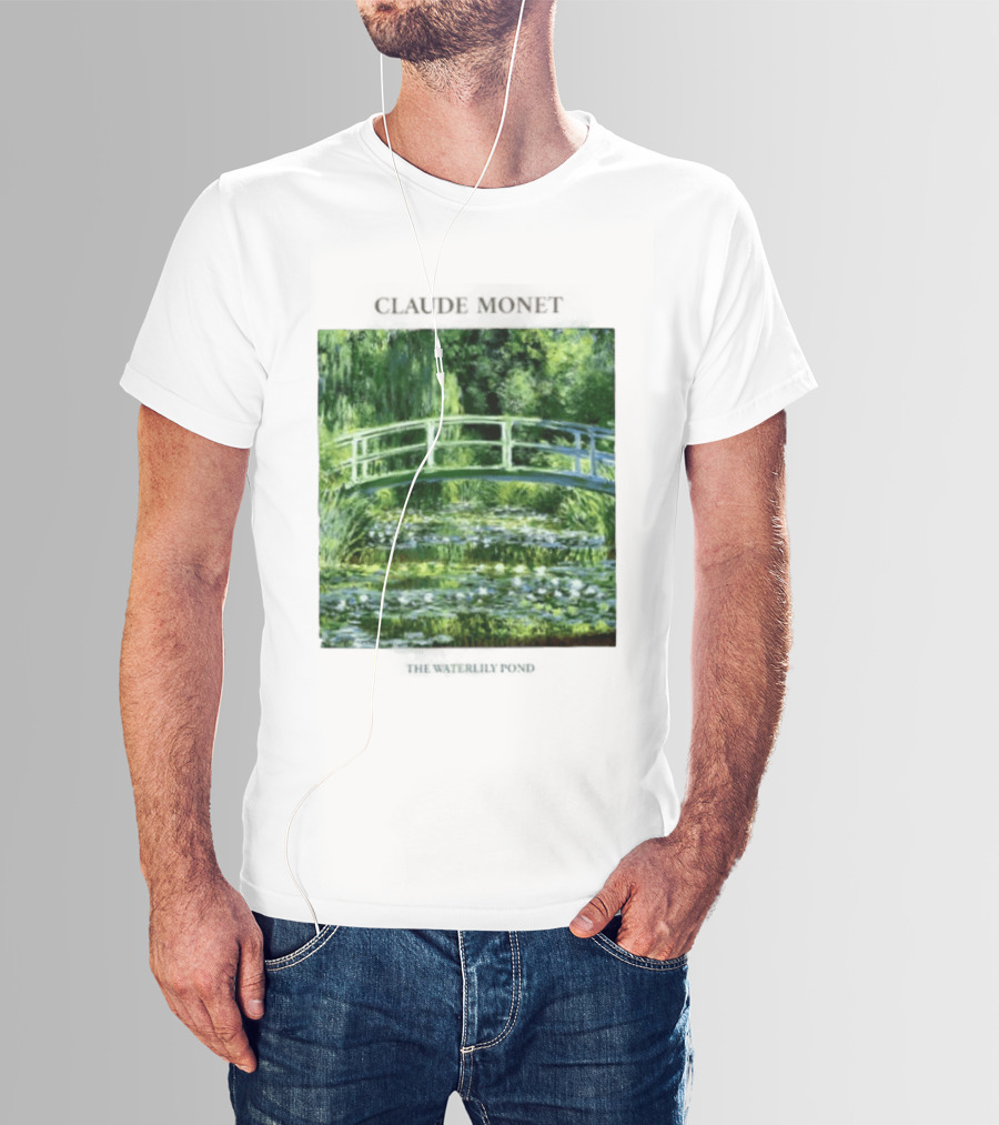 Claude Monet The Waterlily Pond Painting Scenic Landscape T-Shirt