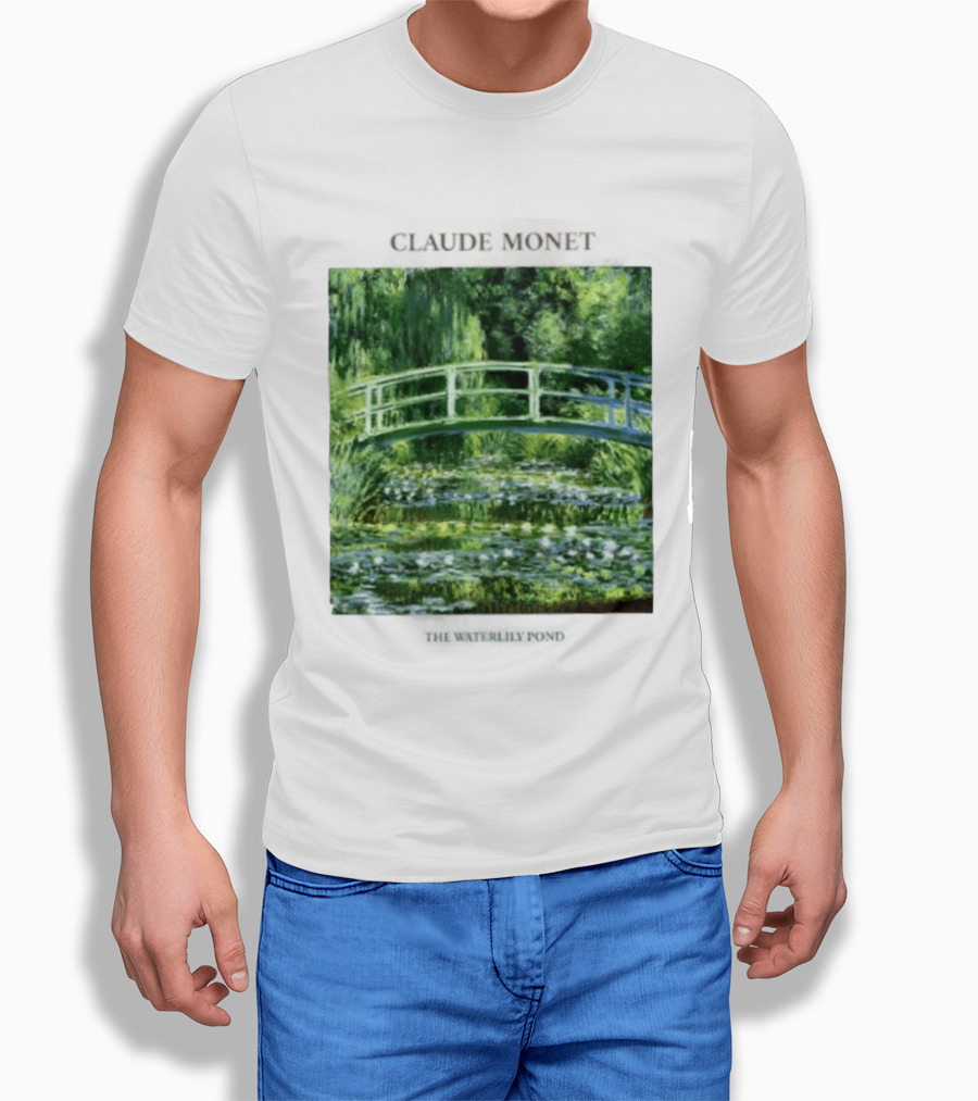 Claude Monet The Waterlily Pond Painting Scenic Landscape T-Shirt