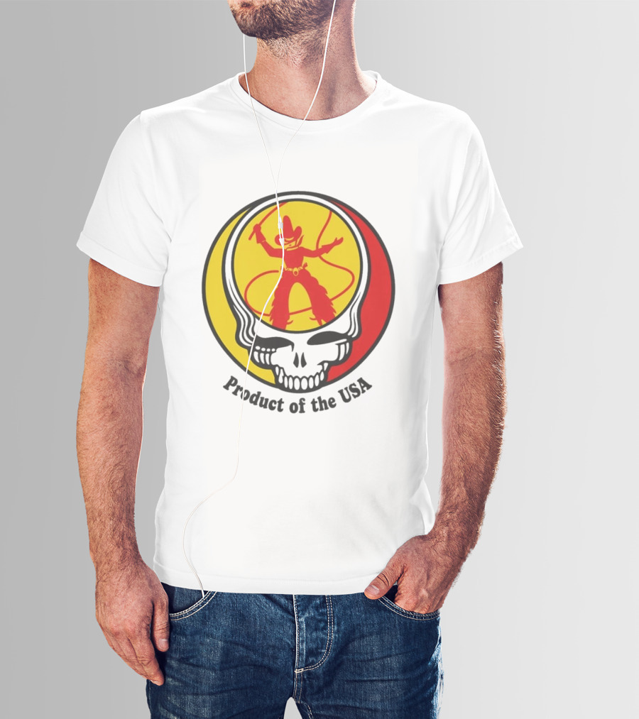 Dead Set Texas Pete Hot Sauce Cowboy Roper Skull USA T-Shirt
