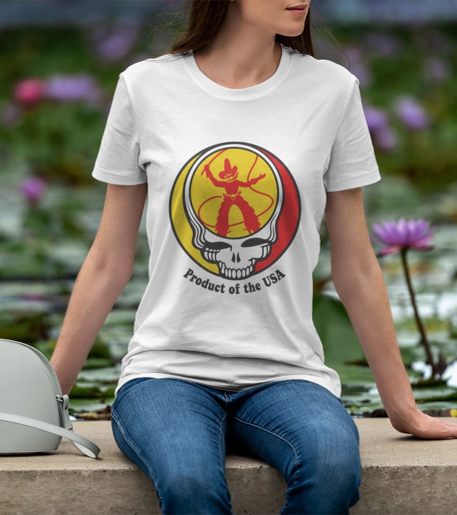 Dead Set Texas Pete Hot Sauce Cowboy Roper Skull USA T-Shirt