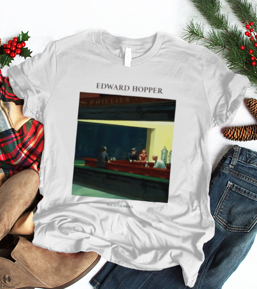 Edward Hopper Nighthawks Phillies Painting T-Shirt