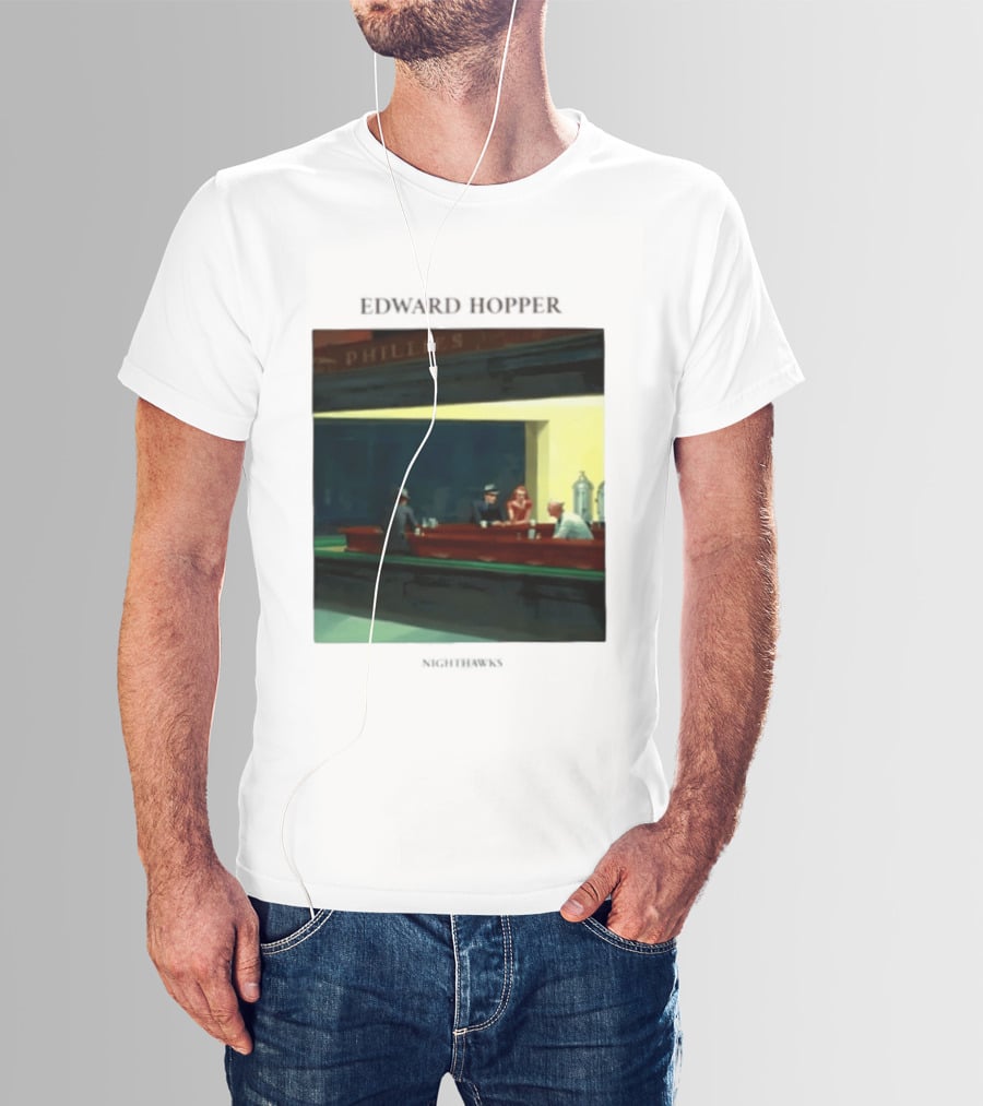 Edward Hopper Nighthawks Phillies Painting T-Shirt