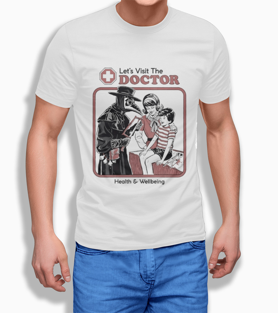 Let's Visit The Doctor Health And Wellbeing Vintage Medical Scene T-Shirt