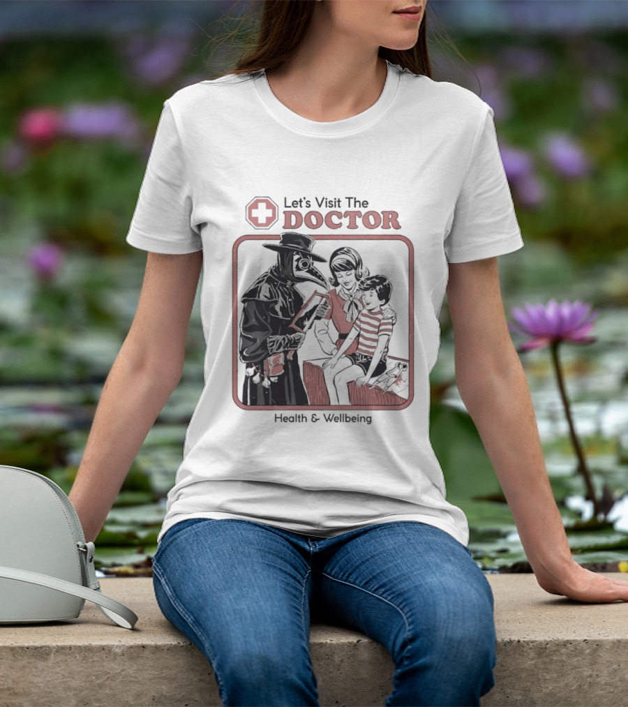 Let's Visit The Doctor Health And Wellbeing Vintage Medical Scene T-Shirt