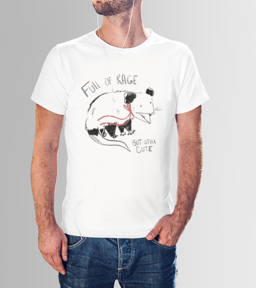Full Of Rage But Still Cute Opossum With Red Scarf T-Shirt