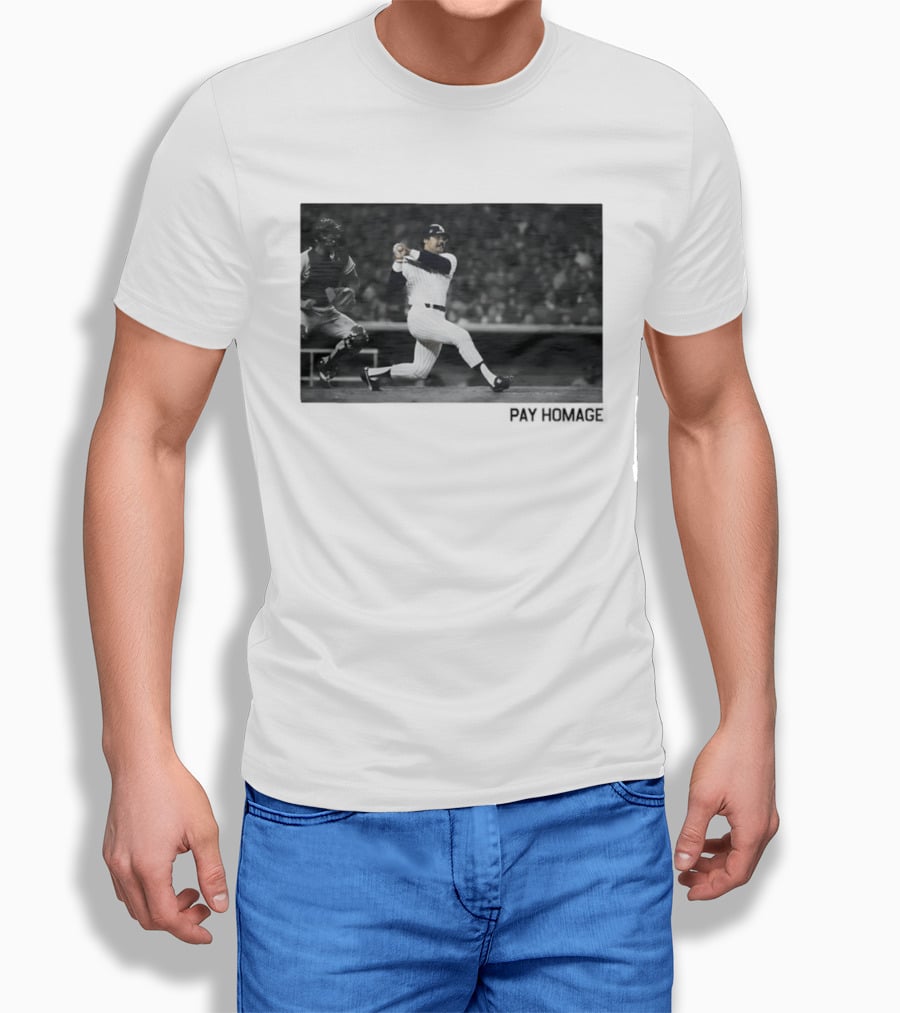 Reggie Jackson New York Yankees Baseball Pay Homage Iconic Swing Moment T-Shirt