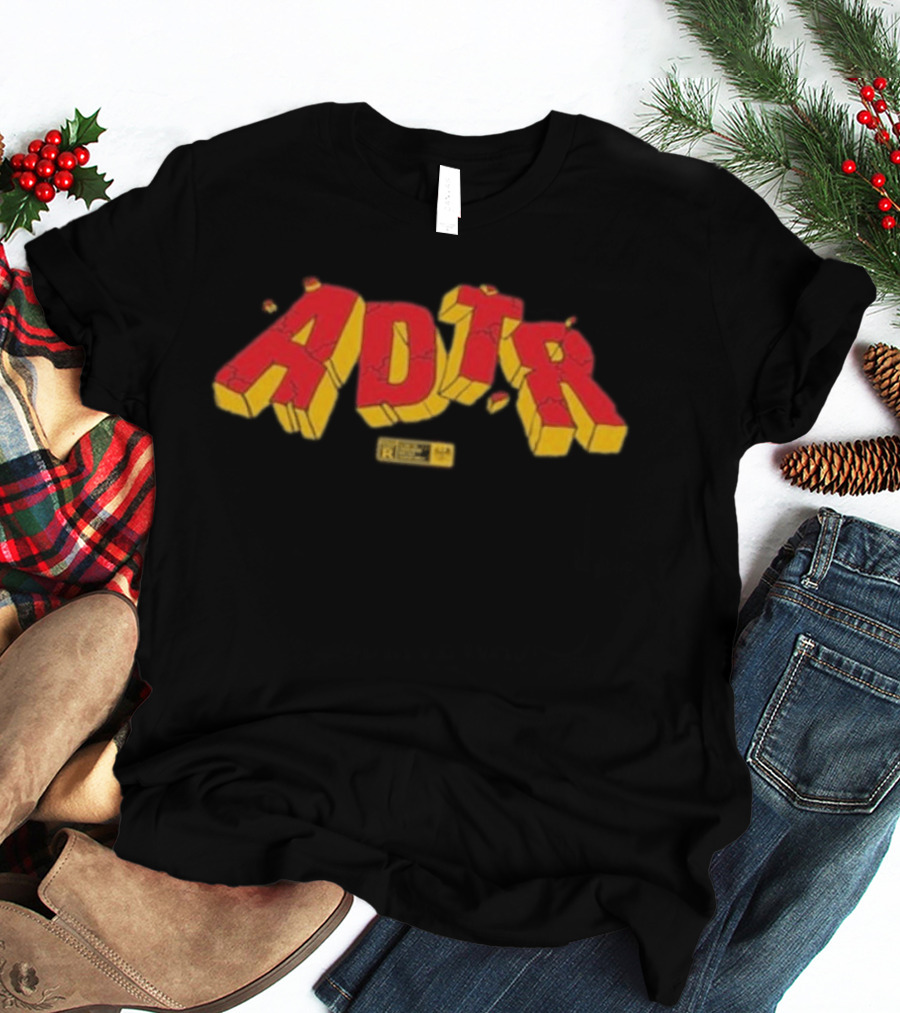 ADTR 2025 Comic Style Logo Vintage R Yellow And Red Block Letters T-Shirt