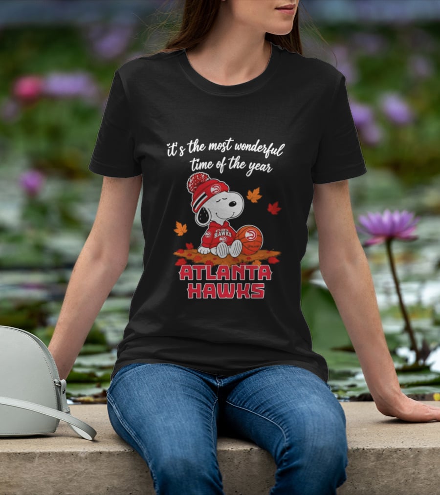 Atlanta Hawks Snoopy Halloween 2026 It's The Most Wonderful Time Of The Year T-Shirt
