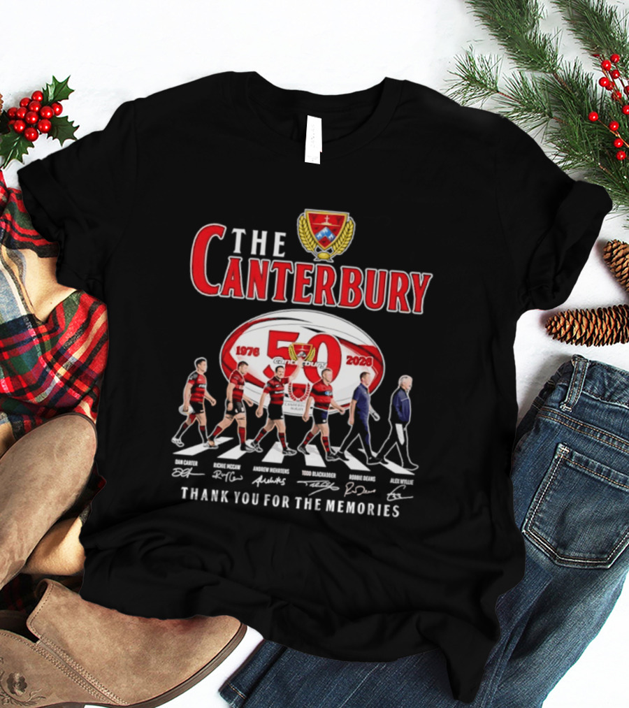 The Canterbury Rugby 50 Years 1976 2026 Thank You For The Memories Signatures T-Shirt