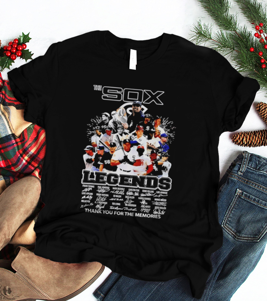 The Sox Legends Chicago White Sox Thank You For The Memories MLB Signatures T-Shirt